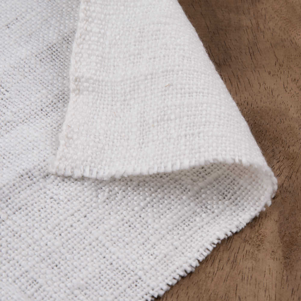 White Plain Khadi 380 GSM Handspun & Handwoven Fabric | Bleached White & Dyeable