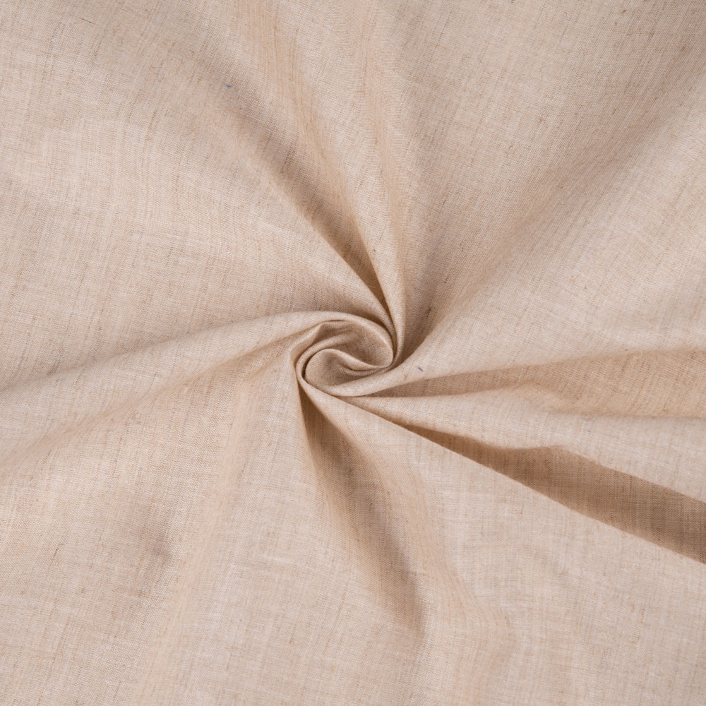 PLAIN NATURAL TUSSAR SILK COTTON BLEND 97 GSM HANDWOVEN FABRIC