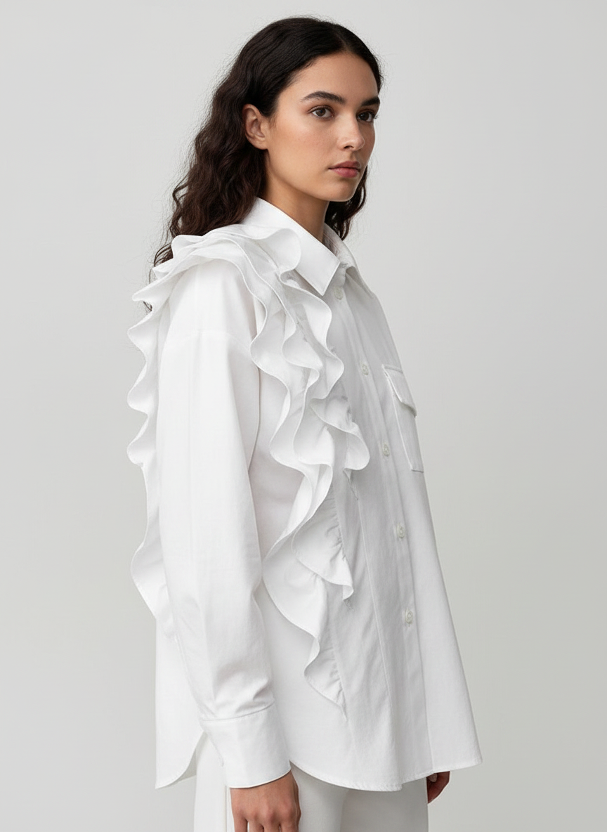 Ruffled Asymmetric Top