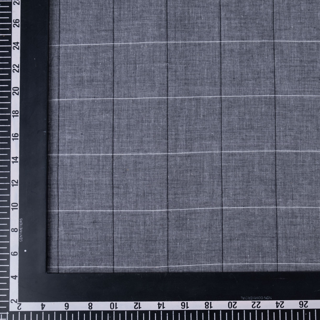 CHECK GREY PURE COTTON 58 GSM HANDWOVEN FABRIC
