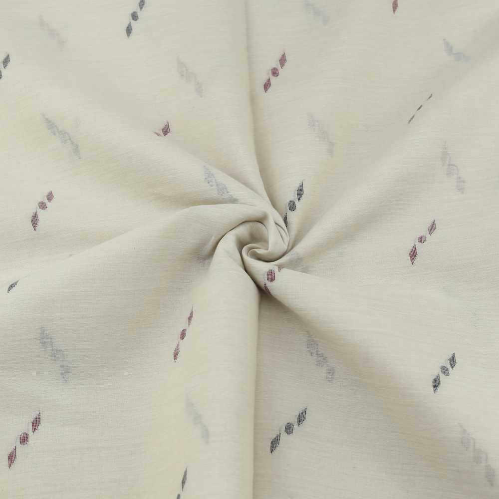 Geometric Cream Jamdani Pure Cotton 55 GSM Fabric 94