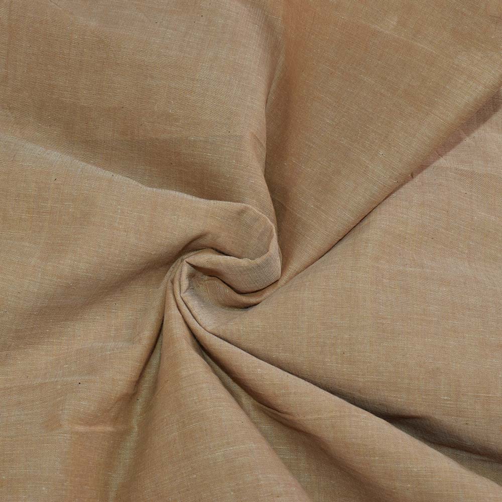 Chambray Beige Khadi Cotton 62 GSM Handwoven Fabric B16c