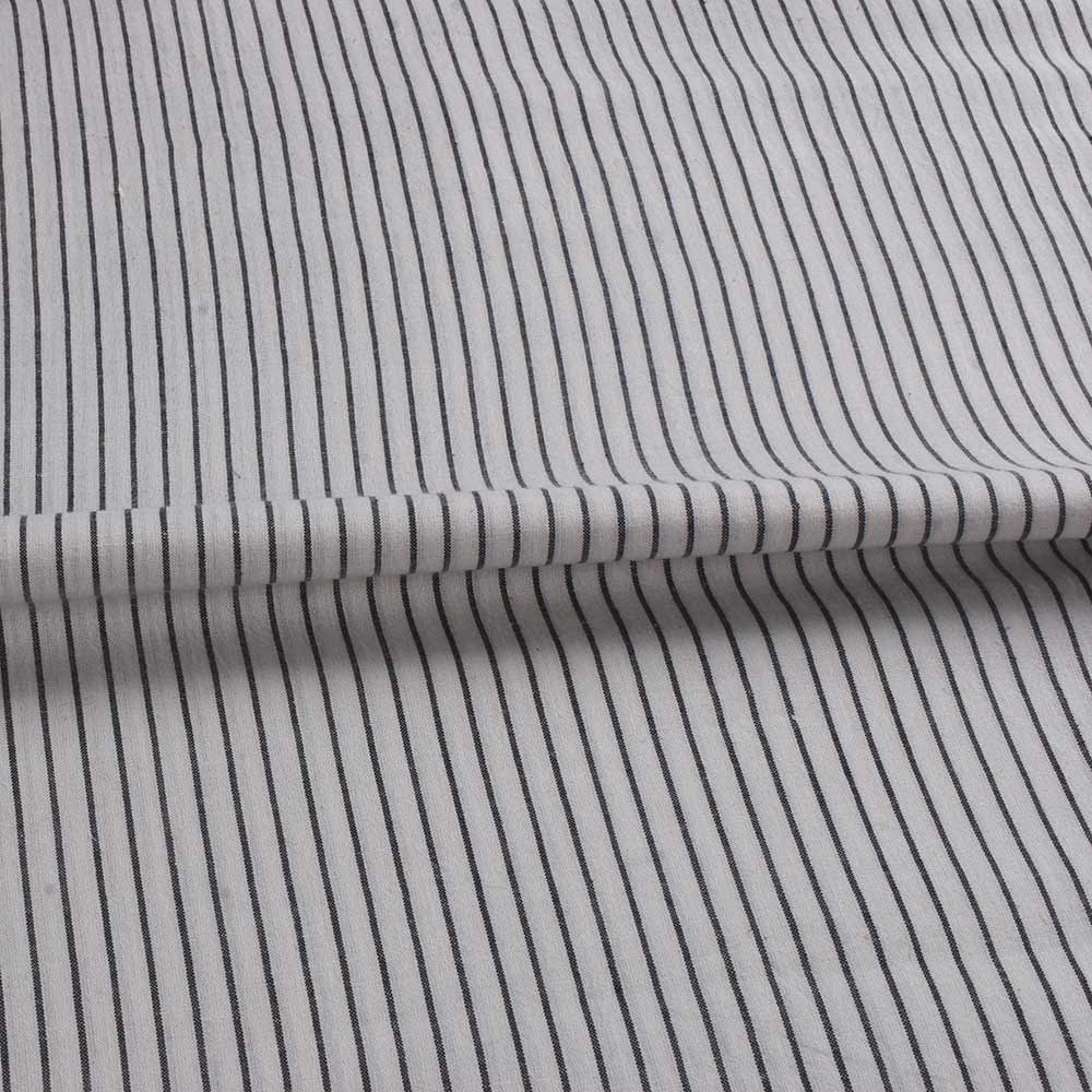 PINSTRIPE BLACK & WHITE PURE COTTON 85 GSM HANDWOVEN FABRIC L