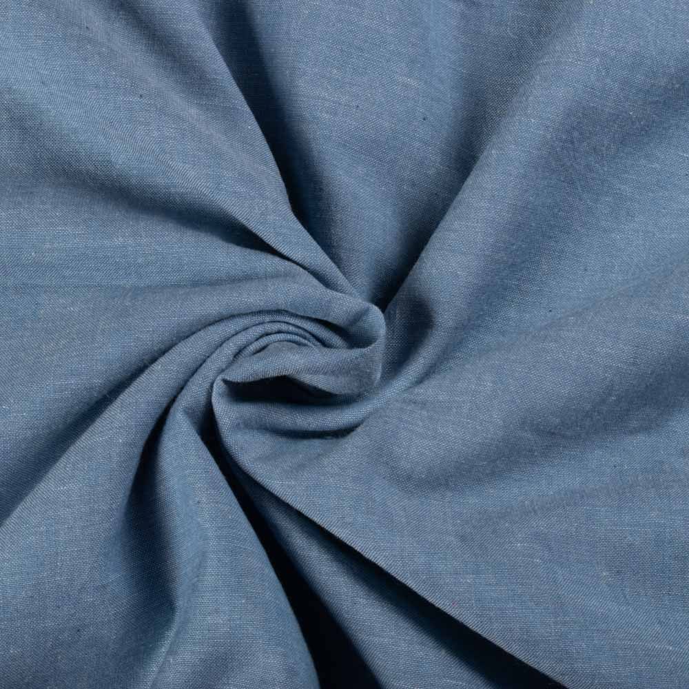 Chambray Blue Khadi Cotton 92 GSM Handwoven Fabric As20