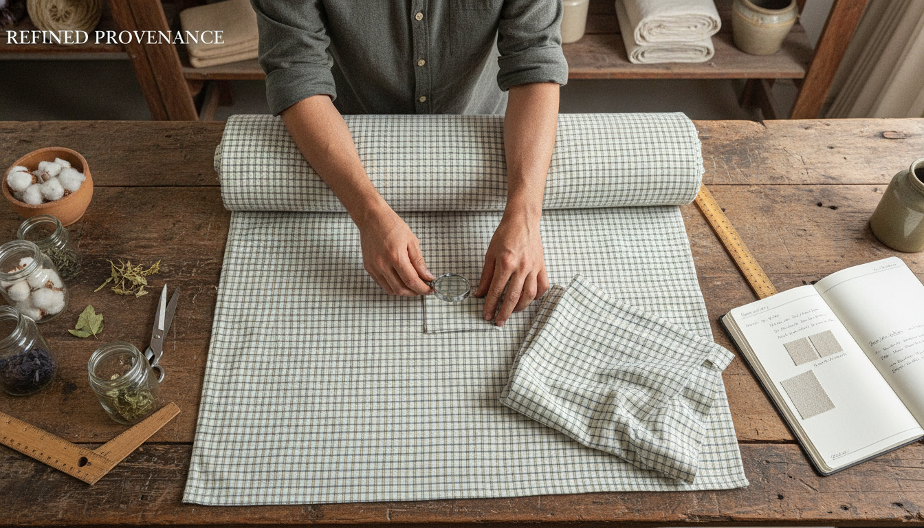Sustainable wholesale cotton fabric showing organic texture and natural woven quality.