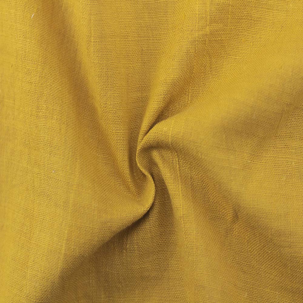 Solid Yellow Khadi 120 GSM Fabric - Handspun & Handwoven