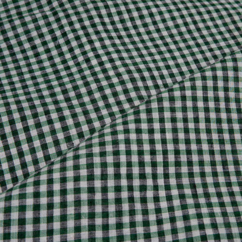 CHECK GREEN PURE COTTON 70 GSM HANDWOVEN FABRIC 237