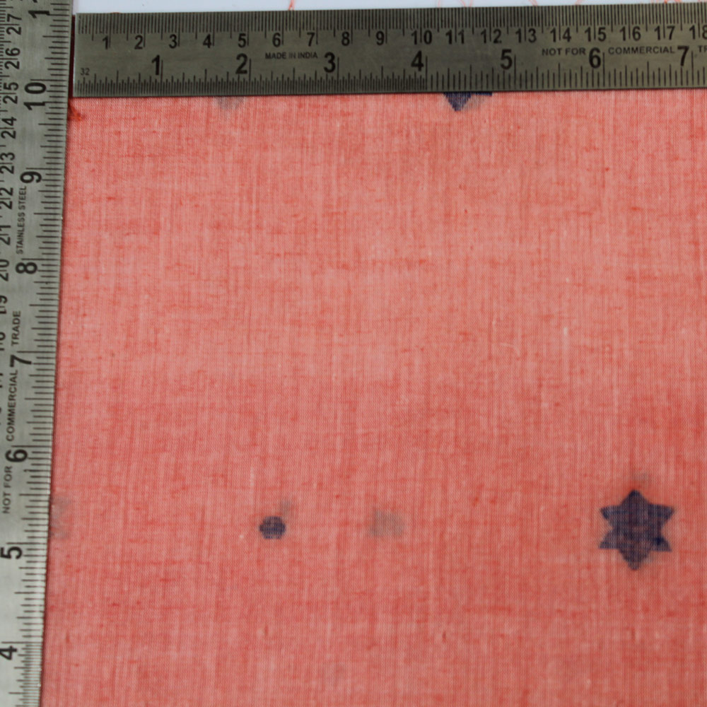 GEOMETRIC ORANGE JAMDANI PURE COTTON 55 GSM FABRIC