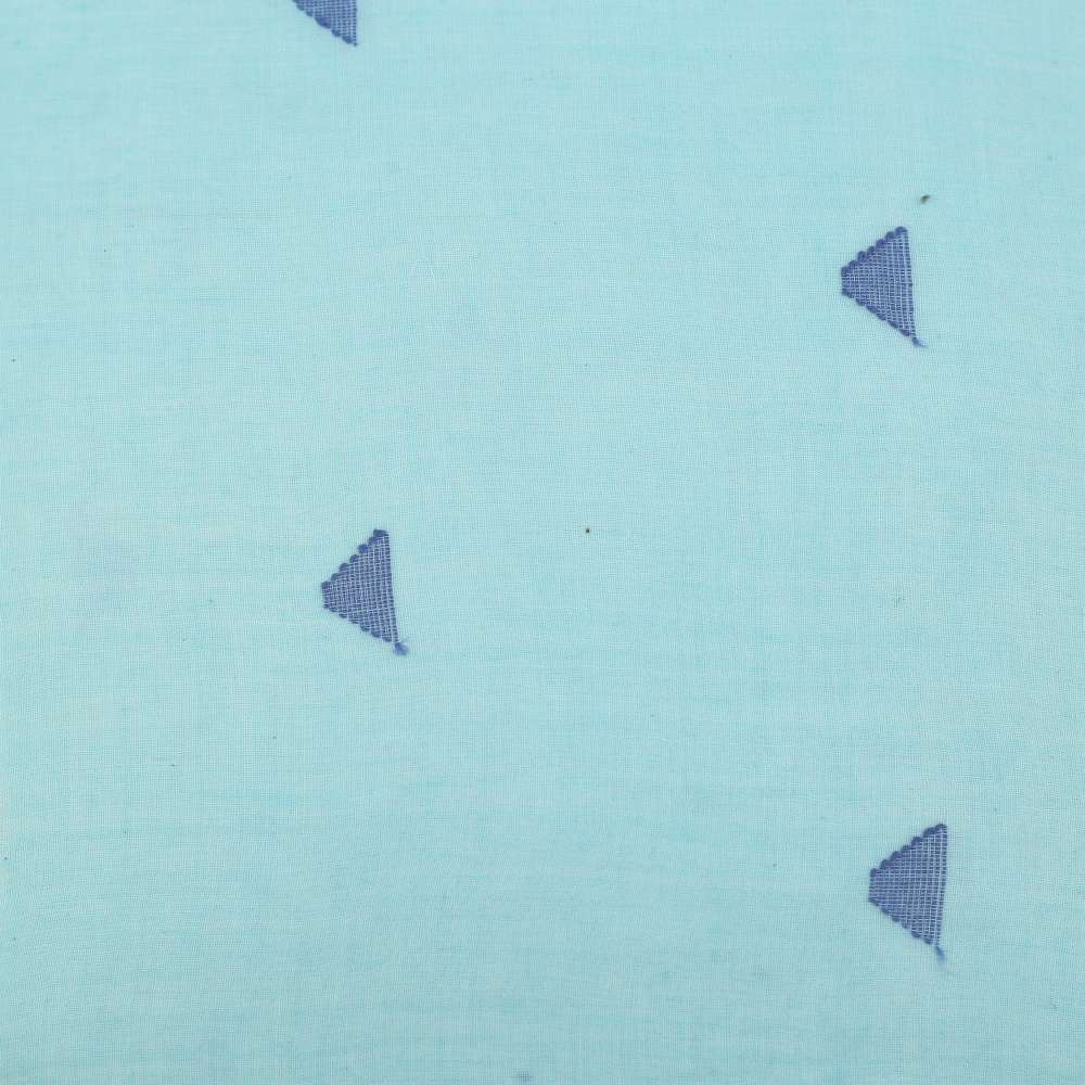 Geometric Light Blue Jamdani Pure Cotton 55 GSM Fabric 76