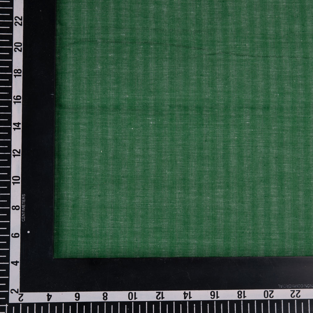 STRIPE GREEN KHADI COTTON 90 GSM HANDWOVEN FABRIC