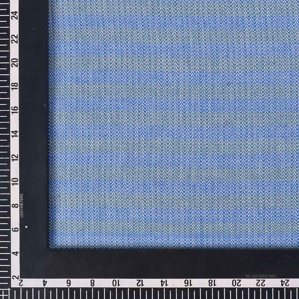 Herringbone Blue pure cotton 100 gsm handwoven fabric