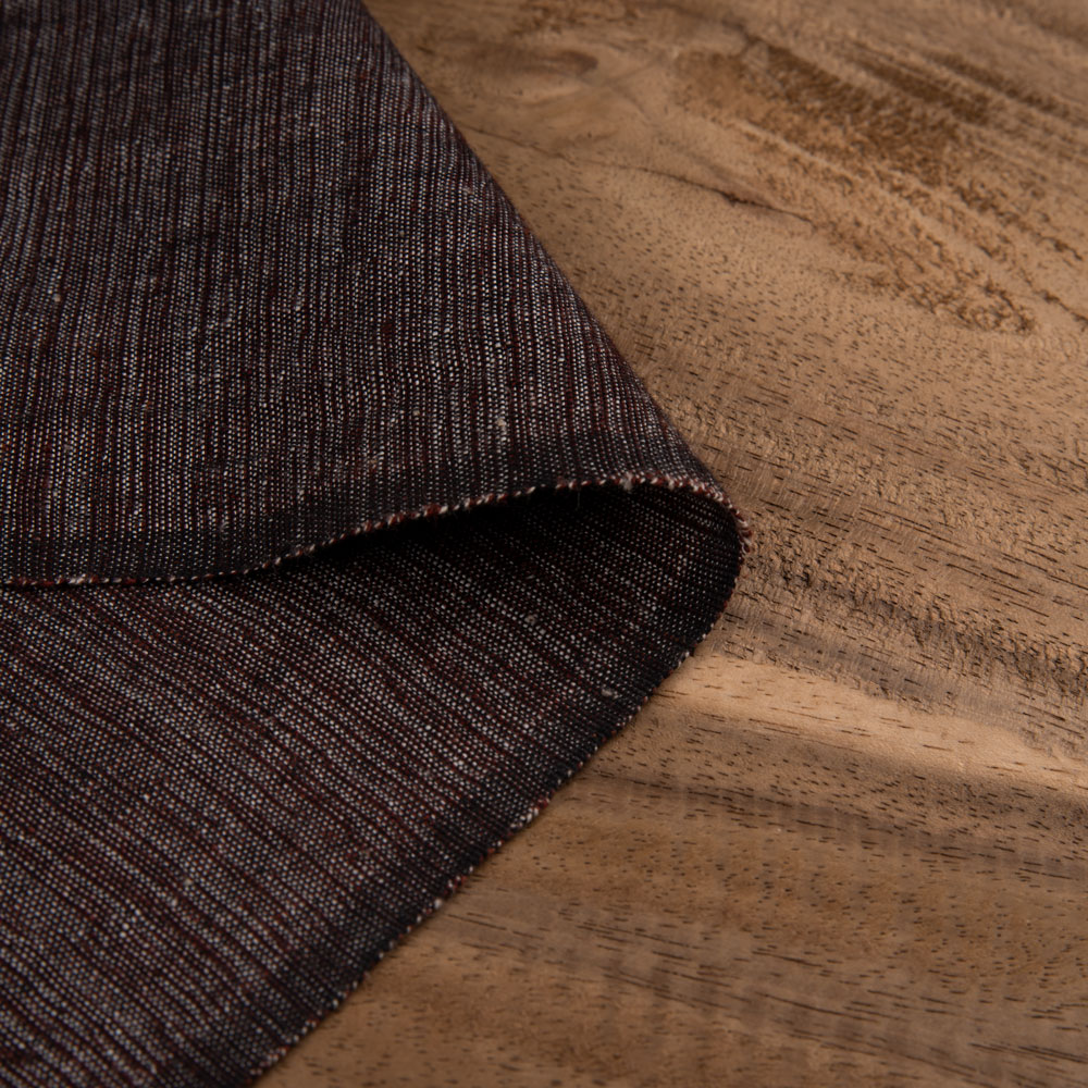 Chambray Black Khadi Cotton 158 GSM Handwoven Fabric