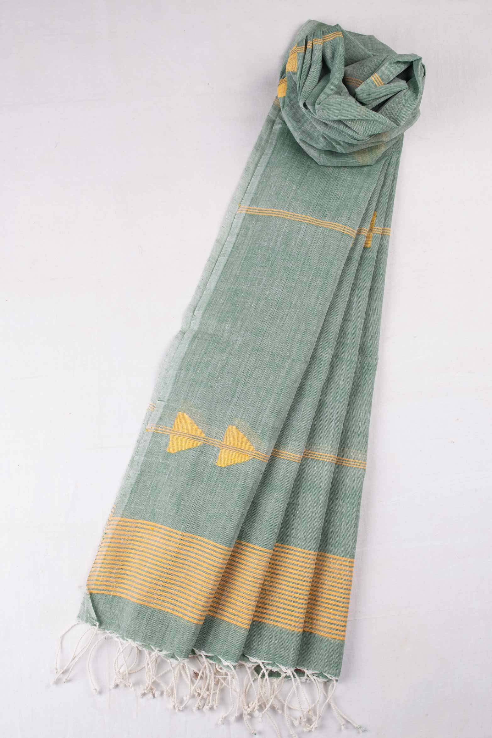 HANDWOVEN GREEN SCARF 82