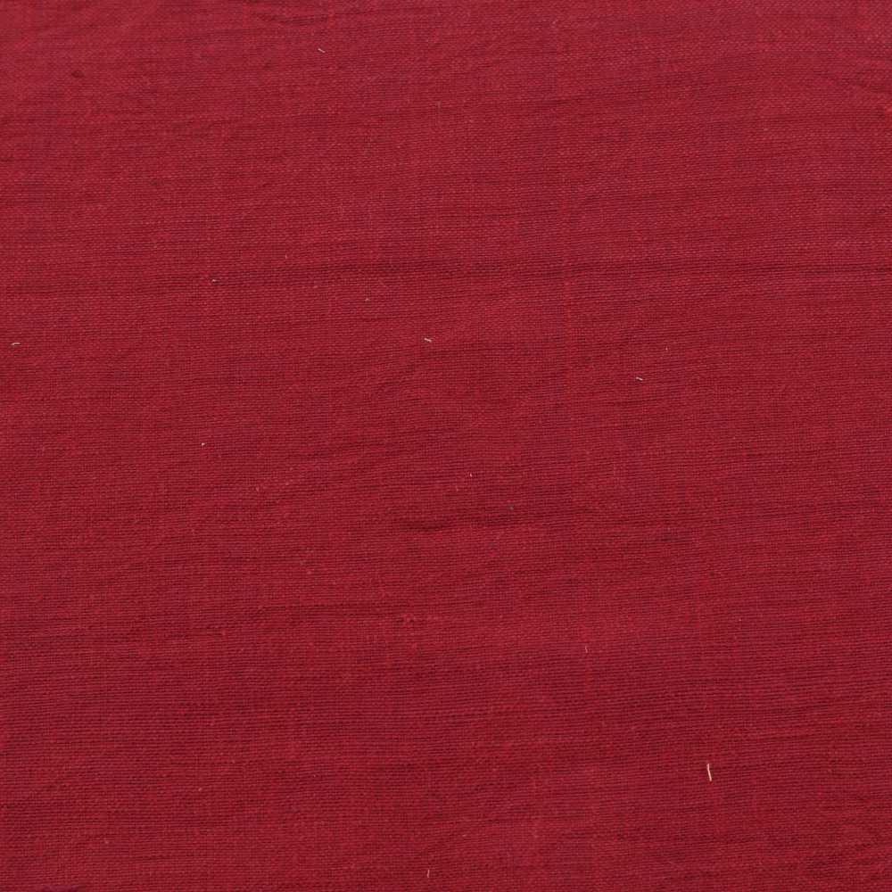 PLAIN RED KHADI COTTON 200 GSM HANDWOVEN FABRIC