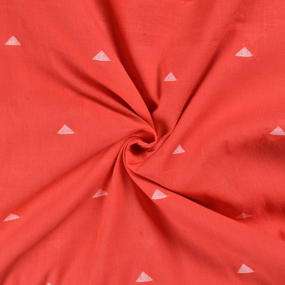 Geometric Dark Pink Jamdani Pure Cotton 55 GSM Fabric