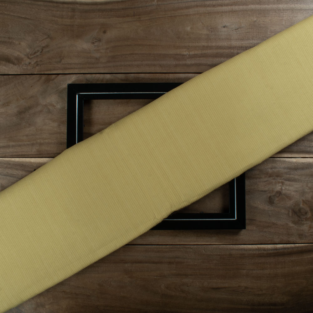 Plain Yellow Stripe 60 GSM Pure Cotton Handwoven Fabric