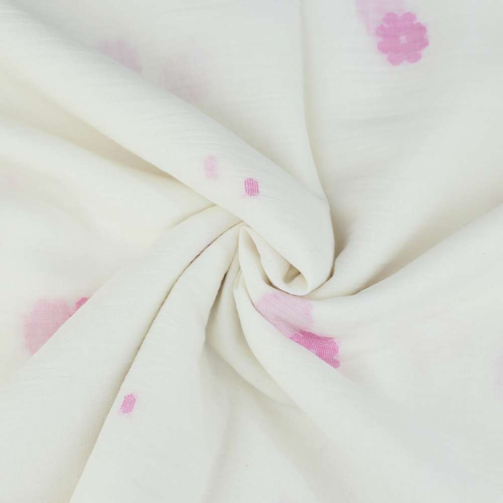 Geometric Cream Jamdani Pure Cotton 55 GSM Fabric 122