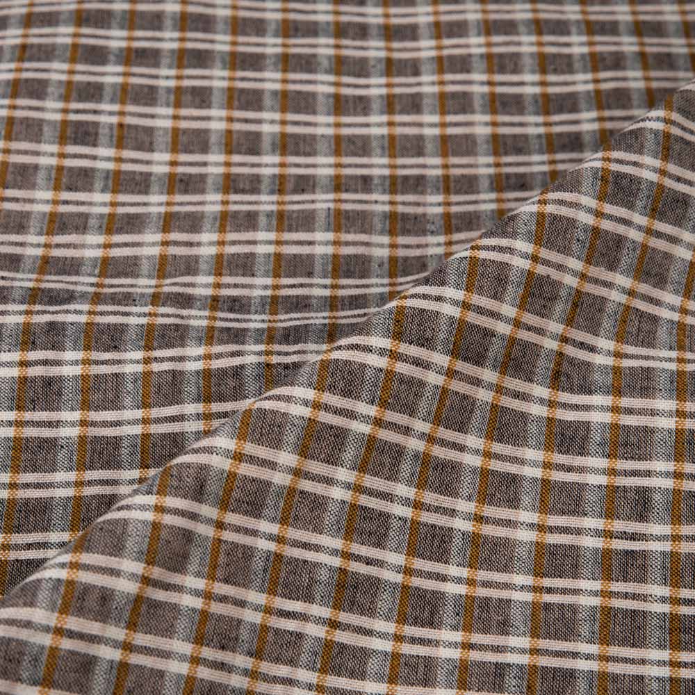 CHECK BLACK PURE COTTON 115 GSM HANDWOVEN FABRIC