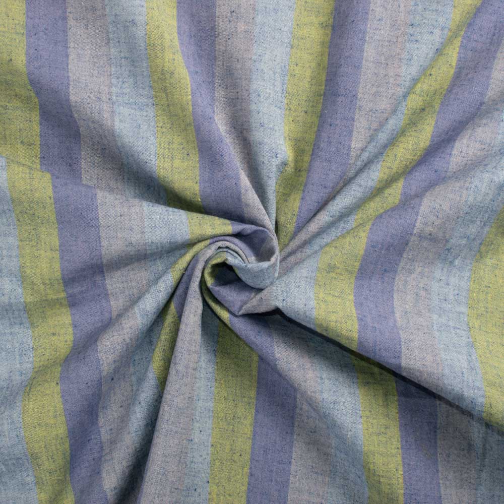 Stripe Multicolour Pure Cotton 129 GSM Handwoven Fabric