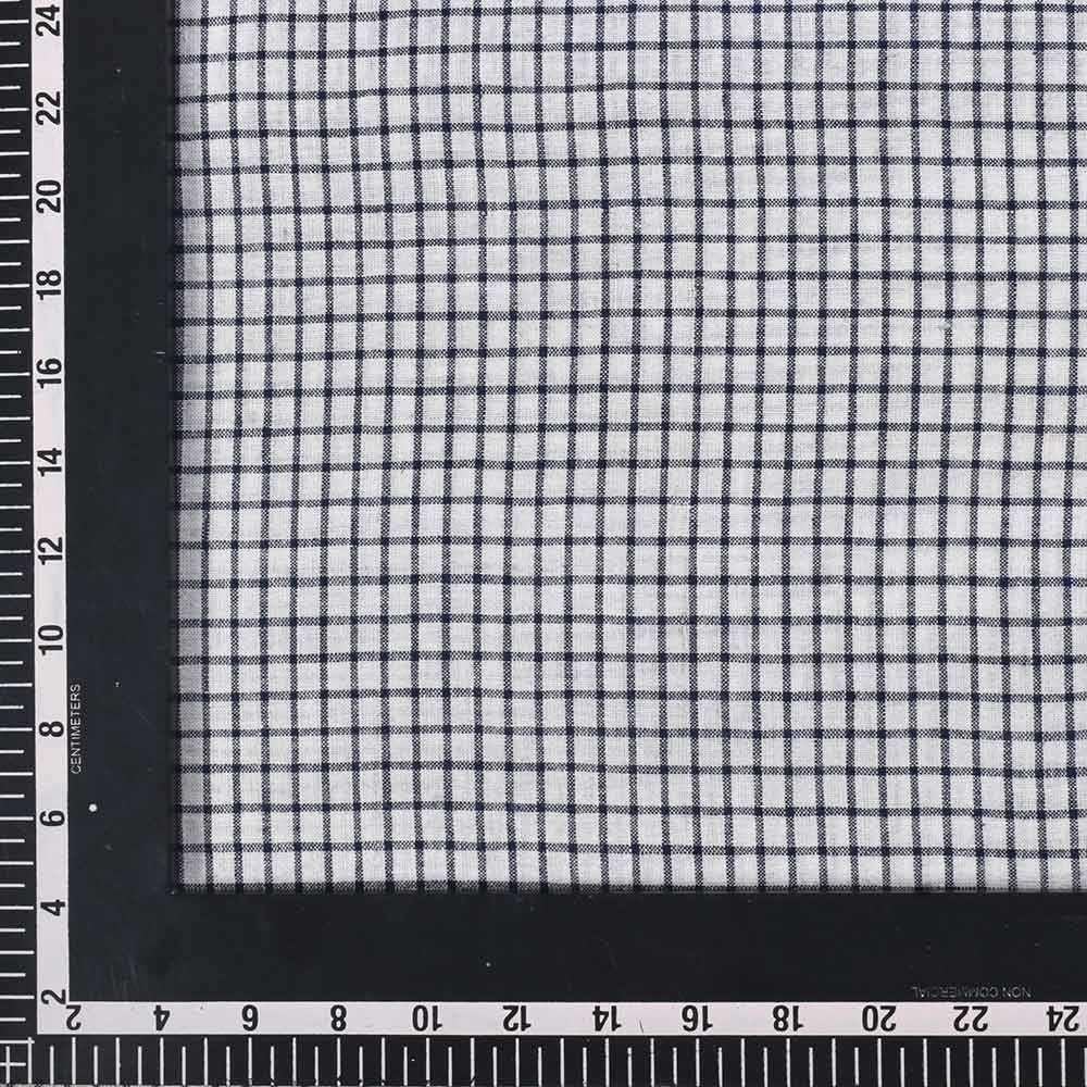 CHECK BLACK & WHITE PURE COTTON 105 GSM HANDWOVEN FABRIC