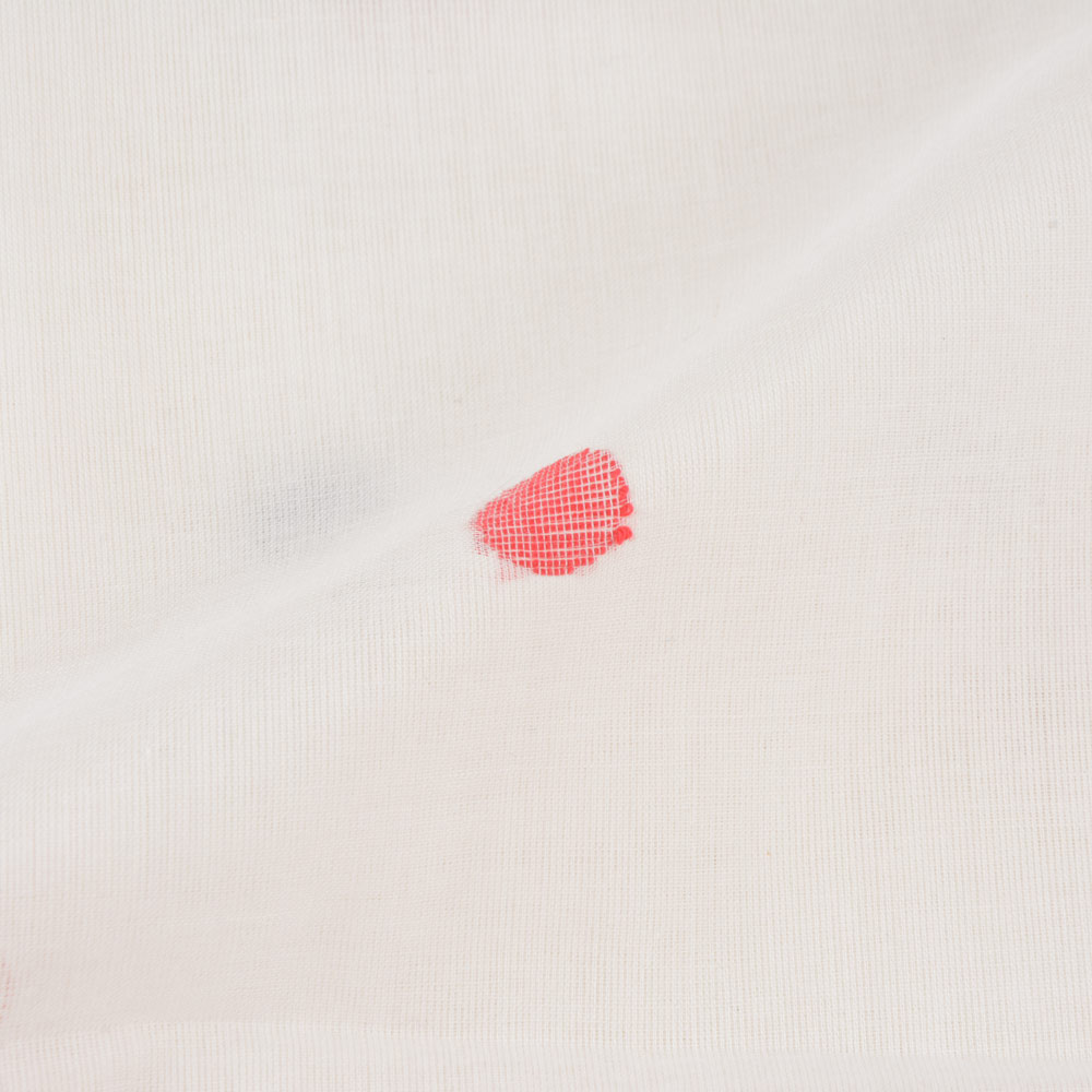 POLKA DOT WHITE JAMDANI PURE HANDWOVEN COTTON 55 GSM FABRIC
