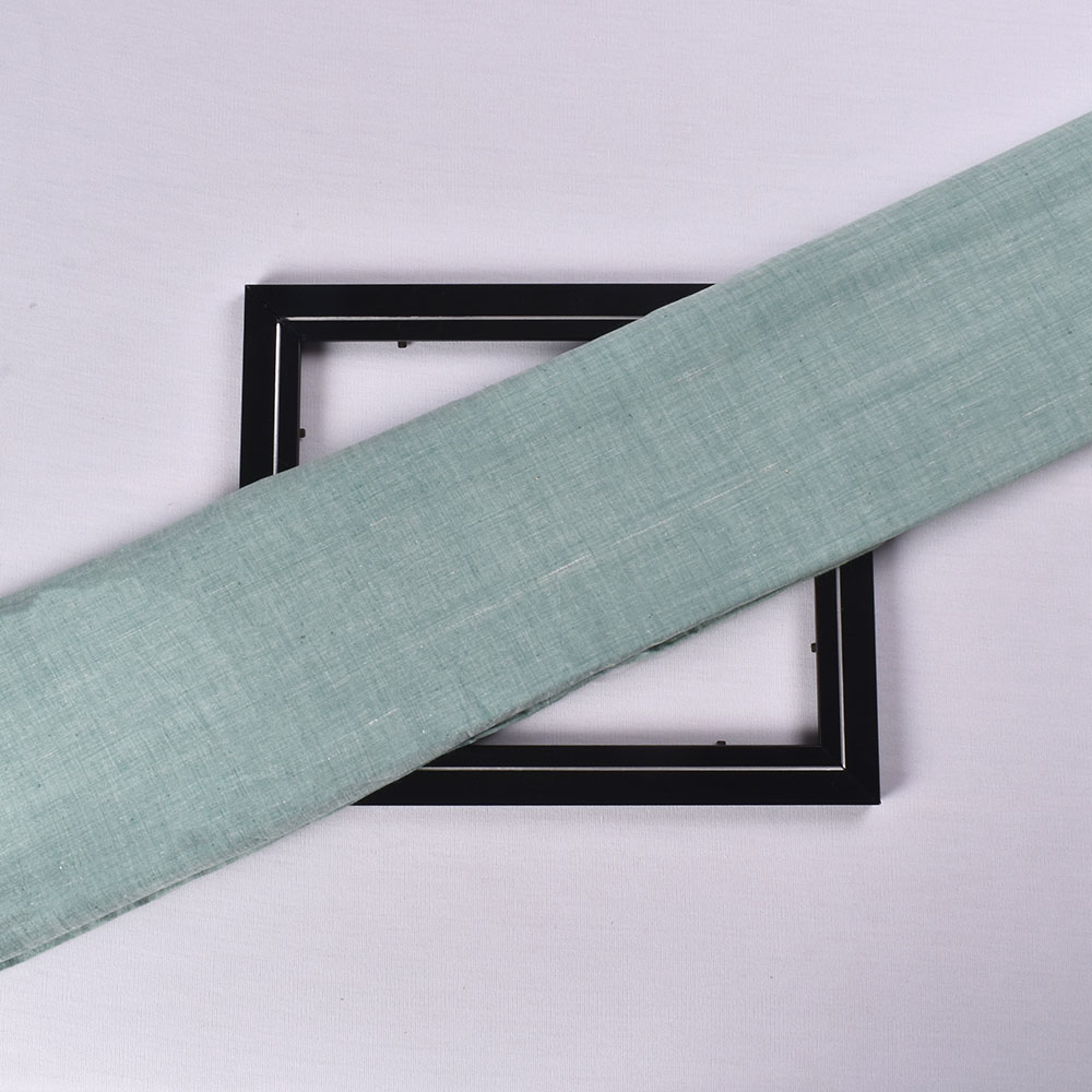 Chambray Teal Khadi Cotton 75 GSM Handwoven Fabric H56