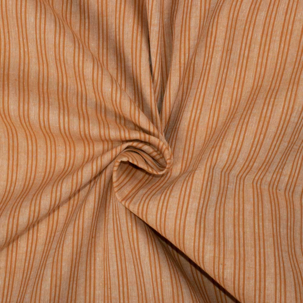 Stripe Mustard Pure Cotton 95 GSM Handwoven Fabric