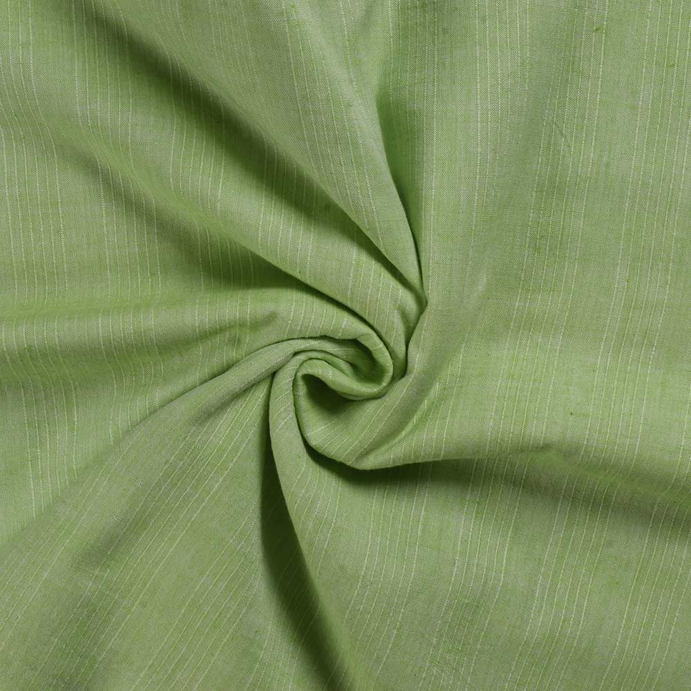 Stripe Lime Green Pure Cotton 80 GSM Handwoven Fabric