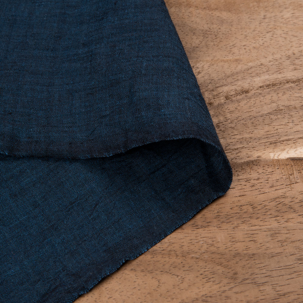 Cross Colour Blue Pure Cotton 95 GSM Handwoven Fabric Sb15