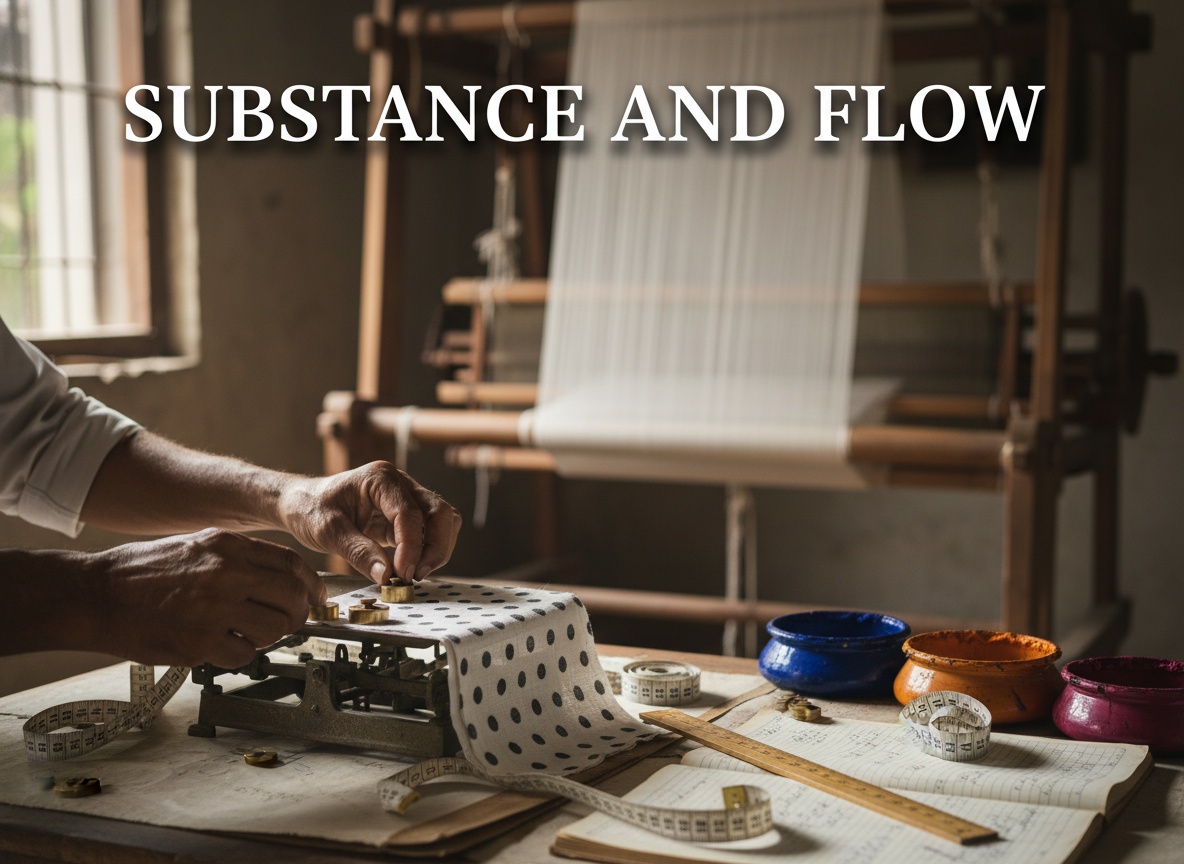 Comparison of lightweight vs heavyweight raw silk fabric drape for Momme and GSM weight.