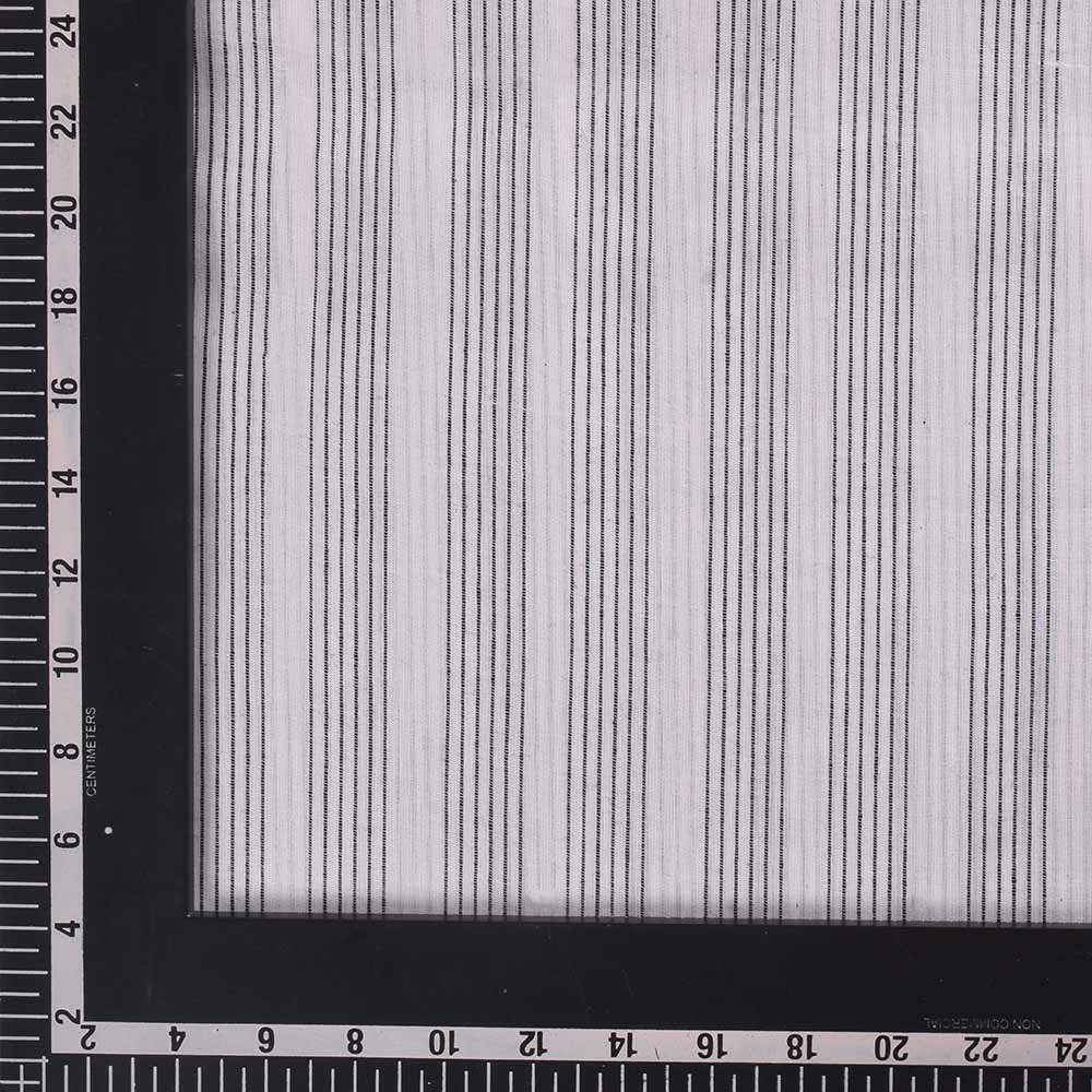 PINSTRIPE BLACK & WHITE PURE COTTON 85 GSM HANDWOVEN FABRIC