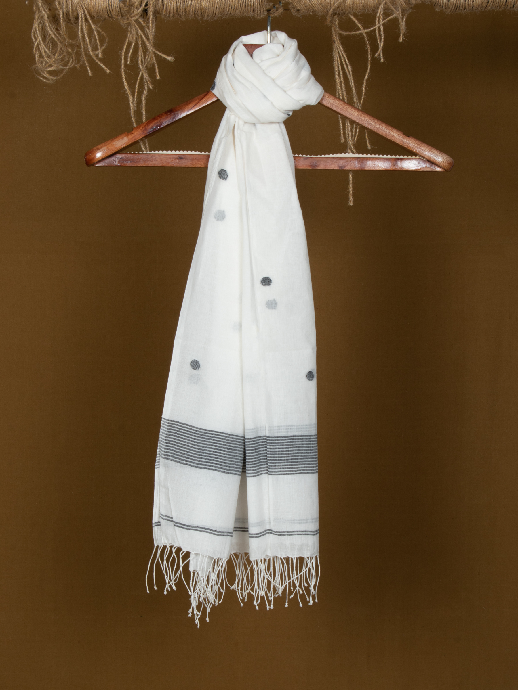 Handwoven White Scarf