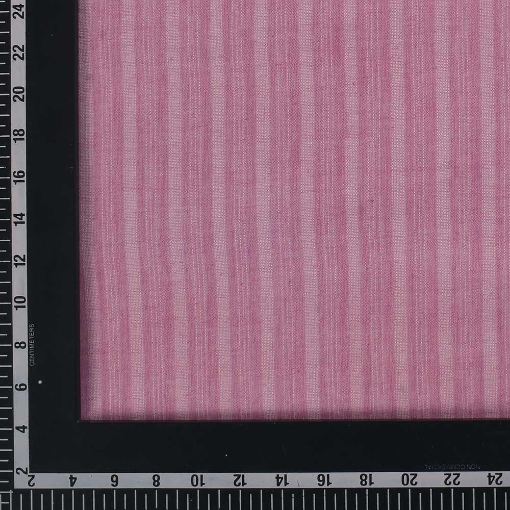 STRIPE BABY PINK PURE COTTON 85 GSM HANDWOVEN FABRIC