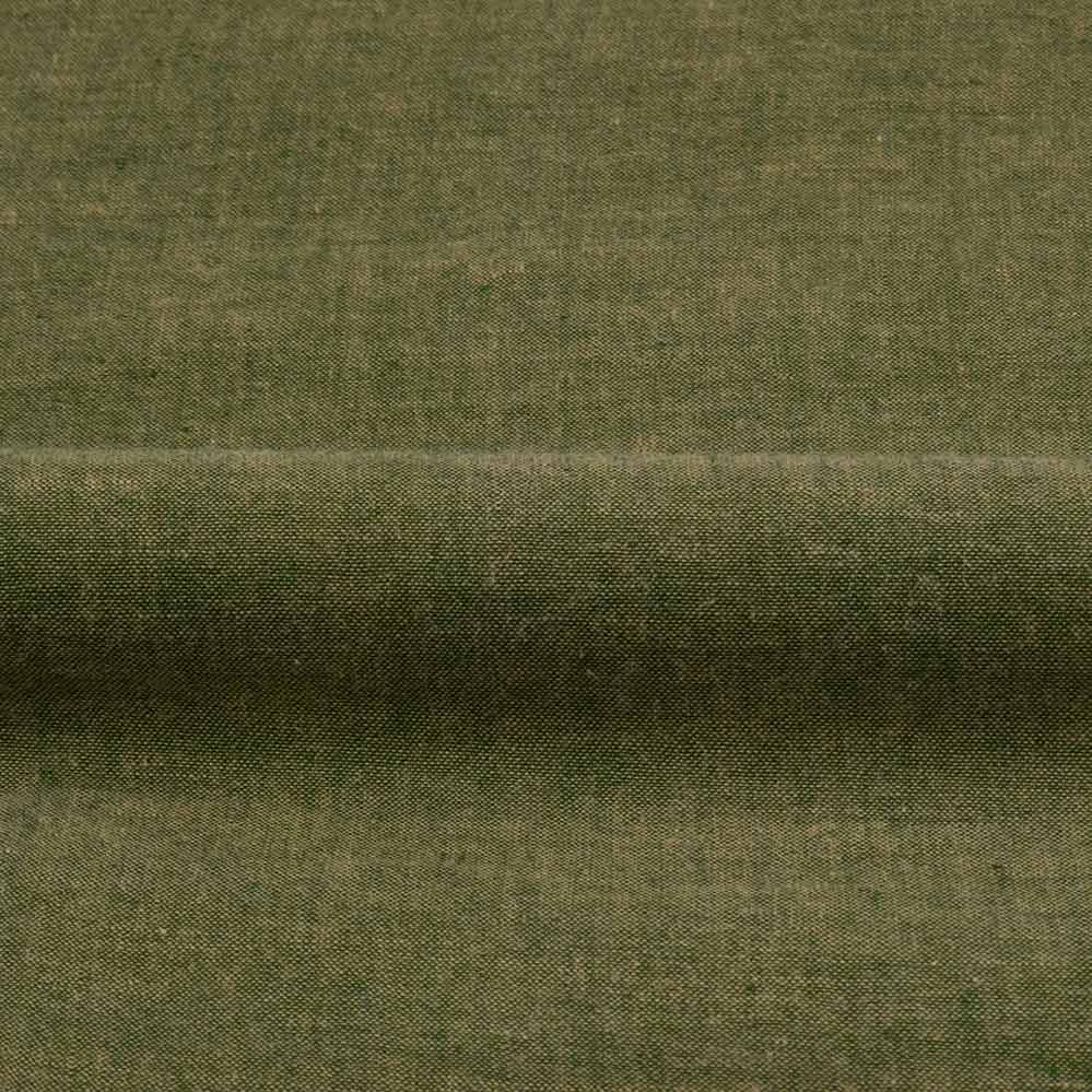 CHAMBRAY OLIVE KHADI COTTON 75 GSM HANDWOVEN FABRIC H14