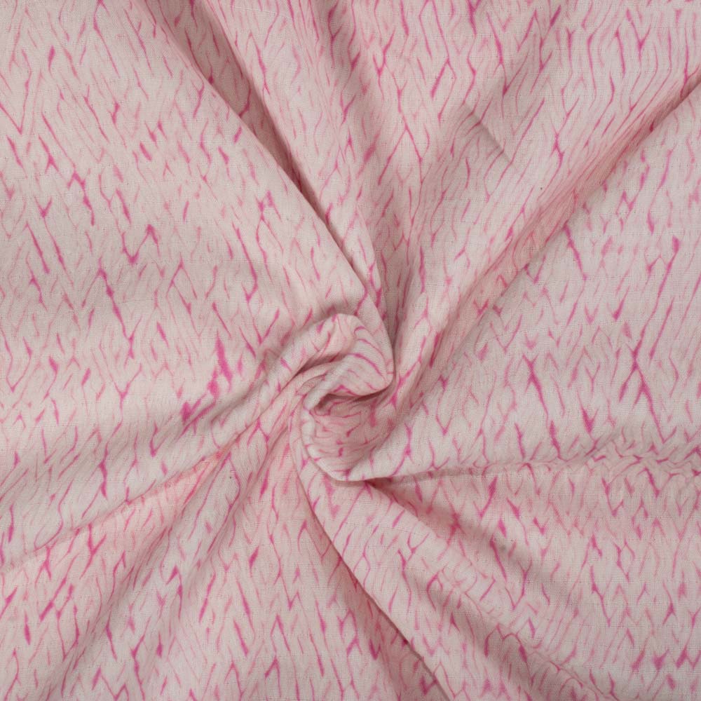 Abstract Light Pink Shibori 90 GSM Pure Cotton Fabric 87