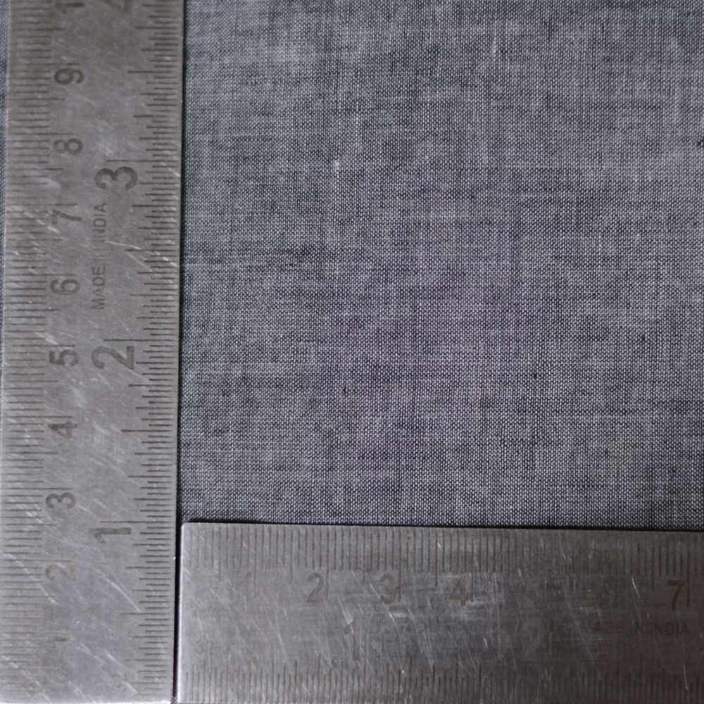 CHAMBRAY GREY PURE COTTON 65 GSM HANDWOVEN FABRIC