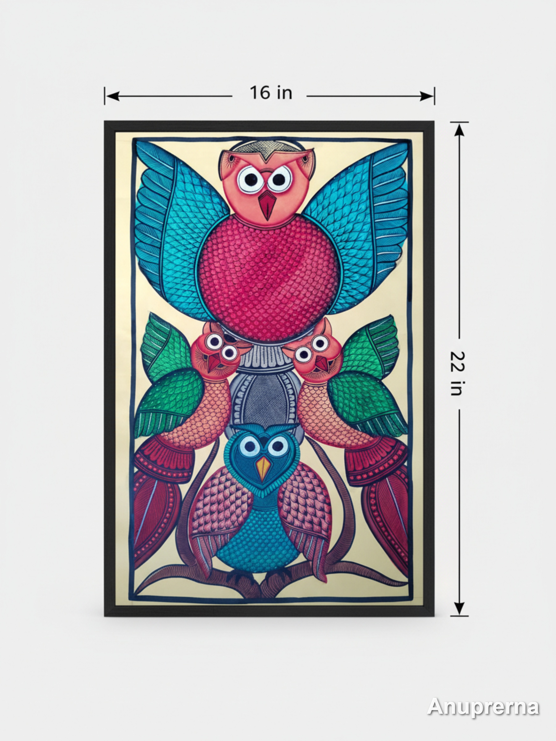 Owls Of The Forest Pattachitra Wall Art Decor