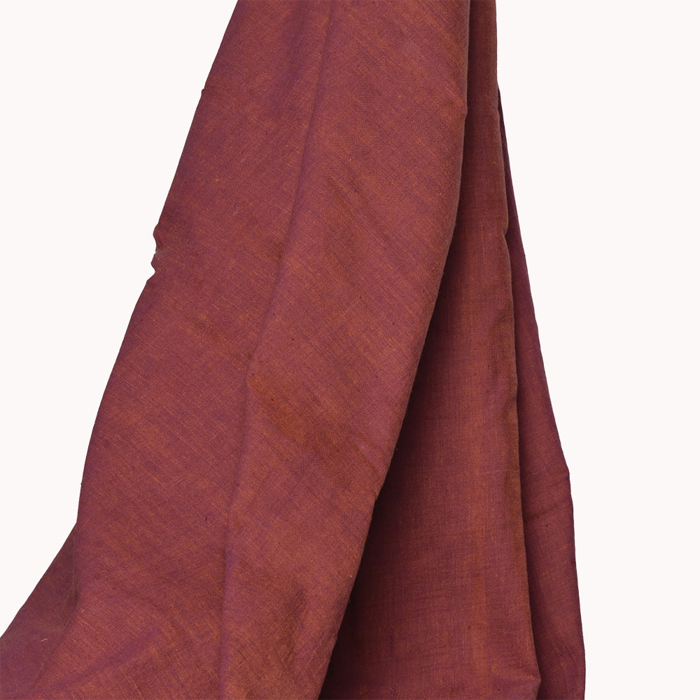 Cross Colour Brown Pure Cotton 92 GSM Handwoven Fabric