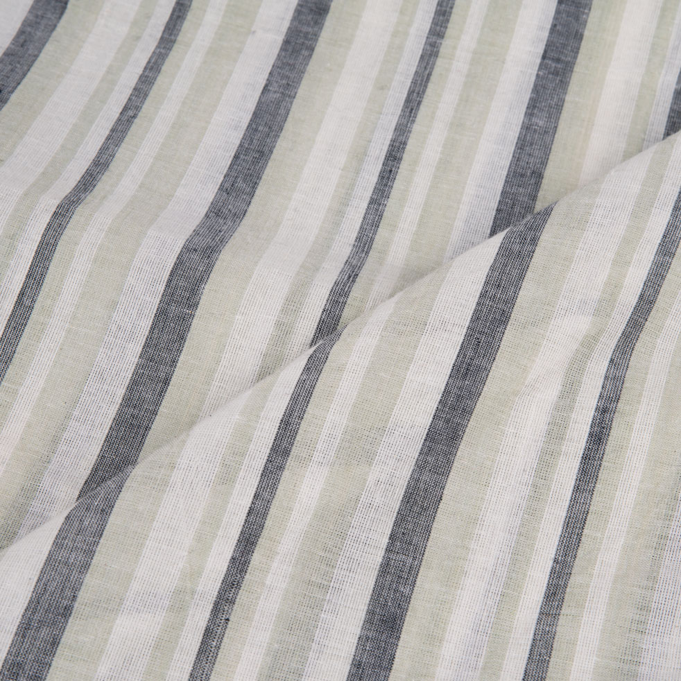 STRIPE LIGHT GREY PURE COTTON 64 GSM HANDWOVEN FABRIC