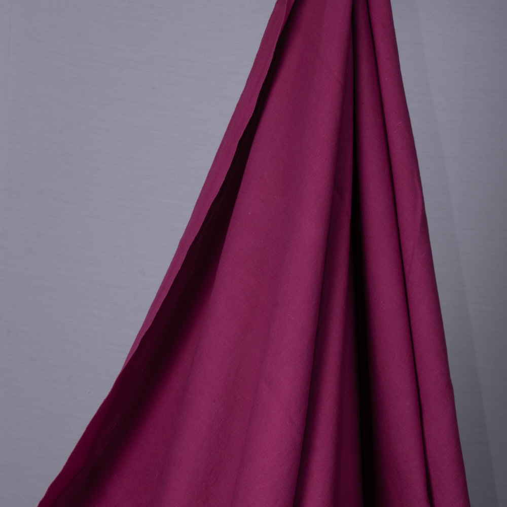 Plain Magenta Khadi Cotton 159 GSM Handwoven Fabric
