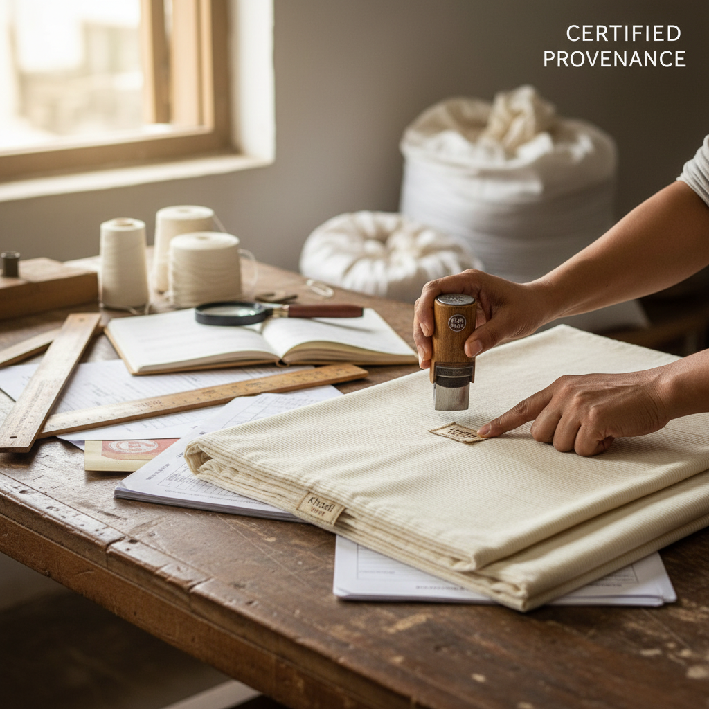 Export compliance process for khadi fabric including certifications and quality standards for global trade.