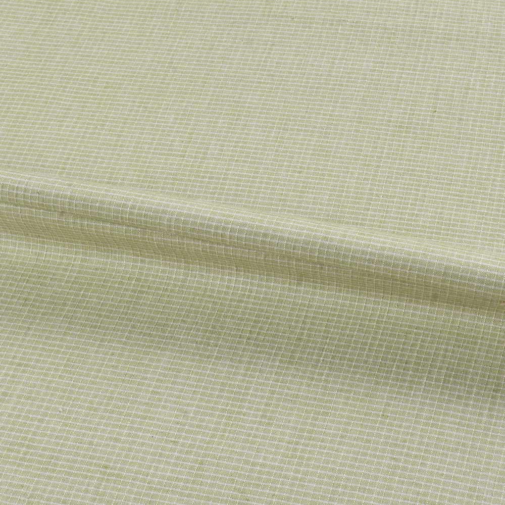 CHECK LIGHT GREEN PURE COTTON 93 GSM HANDWOVEN FABRIC D16
