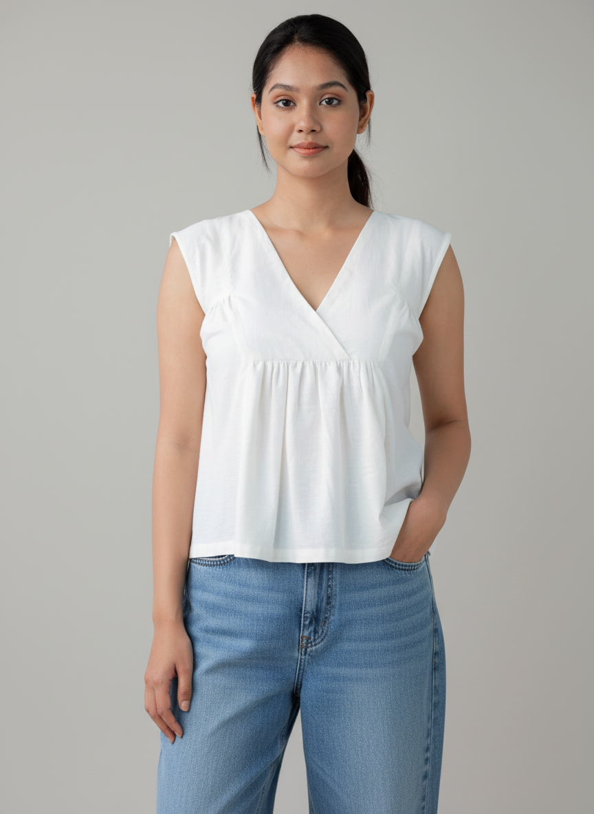 V neck loose fit top