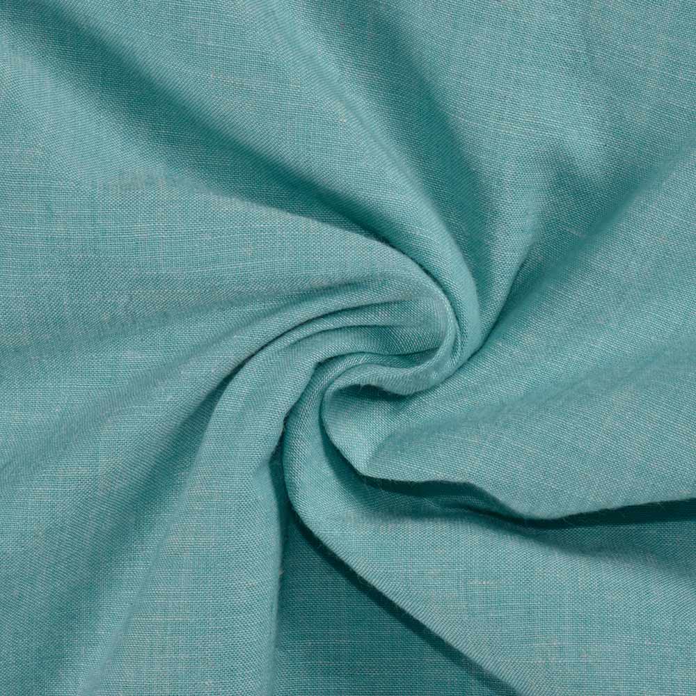 Chambray Teal Khadi Cotton 105 GSM Handwoven Fabric