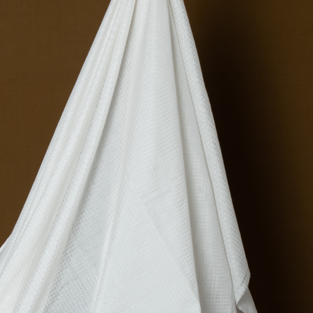 PLAIN NATURAL MULBERRY SILK & COTTON BLEND 65 GSM HANDWOVEN FABRIC
