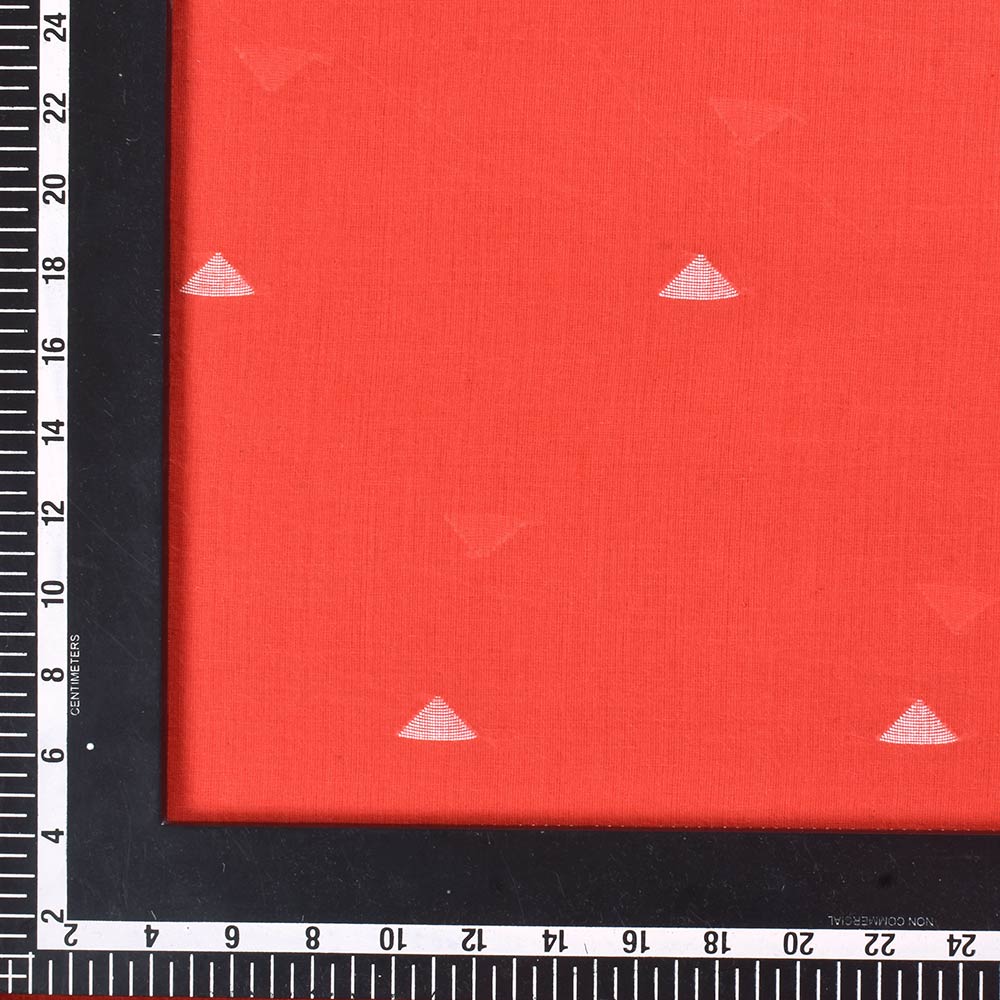 GEOMETRIC DARK PINK JAMDANI PURE COTTON 55 GSM FABRIC
