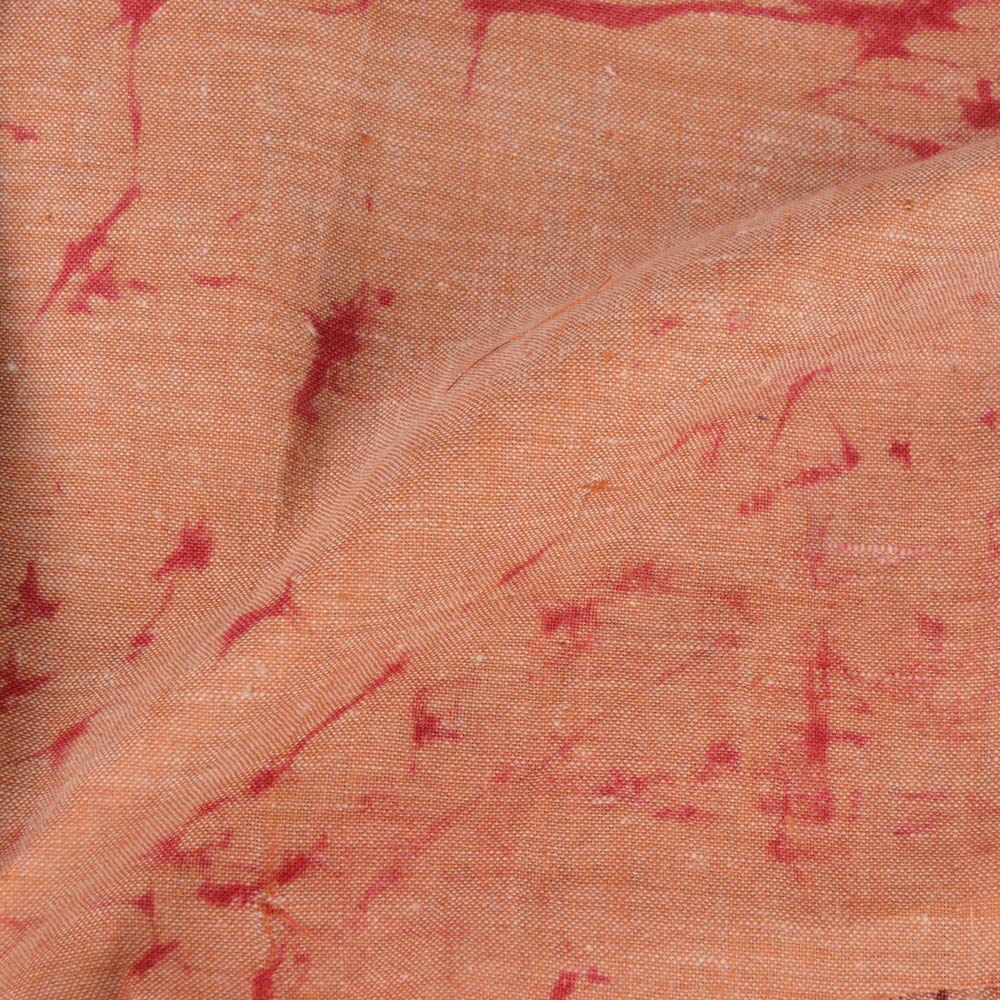 Abstract Peach Batik Cotton 95 GSM Fabric - Hand Printed