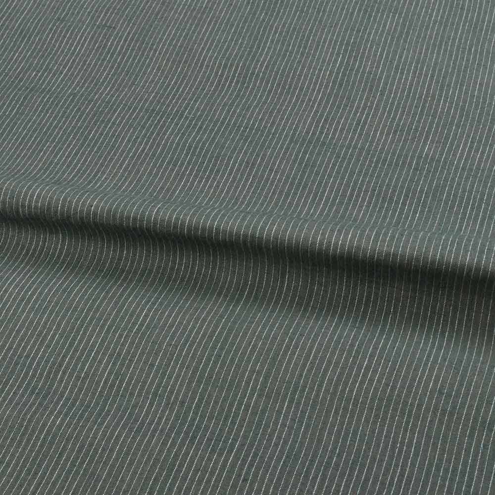 STRIPE GREEN PURE COTTON 65 GSM HANDWOVEN FABRIC
