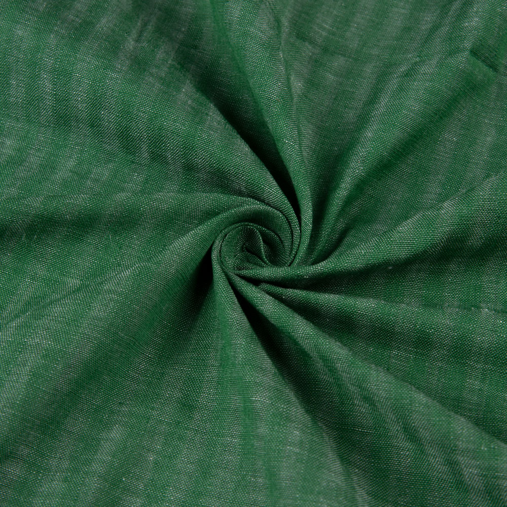 Stripe Green Khadi Cotton 90 GSM Handwoven Fabric