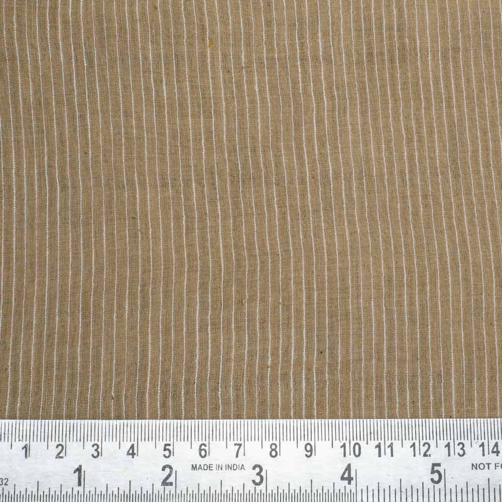 STRIPE BEIGE PURE COTTON 65 GSM HANDWOVEN FABRIC